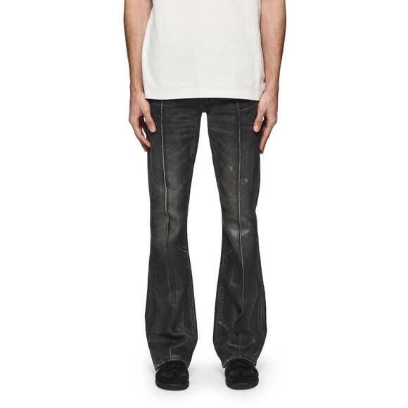 PURPLE BRAND Jeans Mens Size 32 Gray Wash Flare Pintuck Slim Fit P004 $295 - Picture 1 of 10